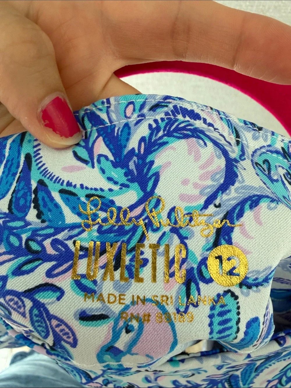 Lilly Pulitzer Blue Ruffle Tank with Blue & White Paisley Bermuda Shorts